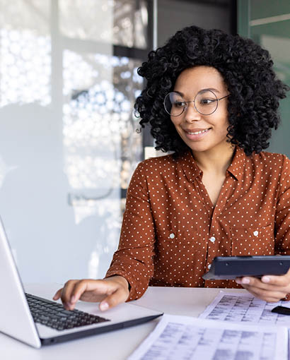 woman on computer