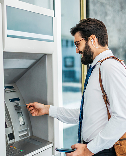 man at ATM