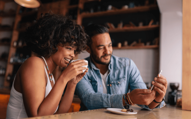 couple in coffee shop